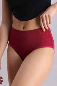Zivame Spacer Full Rise Medium Coverage Hipster Panty - Beet Red — thumbnail 4